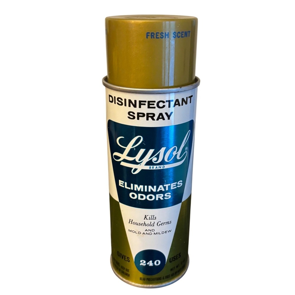 Vintage Lysol Disinfectant Spray Can | Fresh Scent | 12oz Gold Tin Collectible